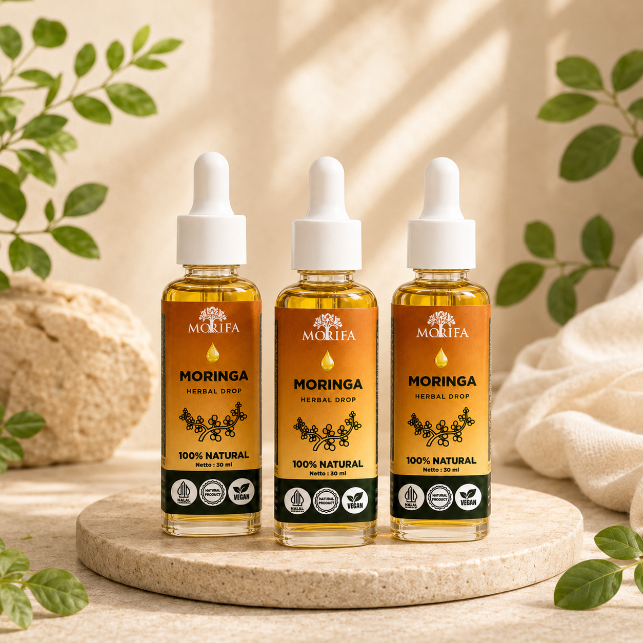 Moringa Herbal Drop — concentrated moringa liquid extract in dropper bottle
